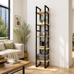 5-Tier Wooden Book Cabinet with Practical Use