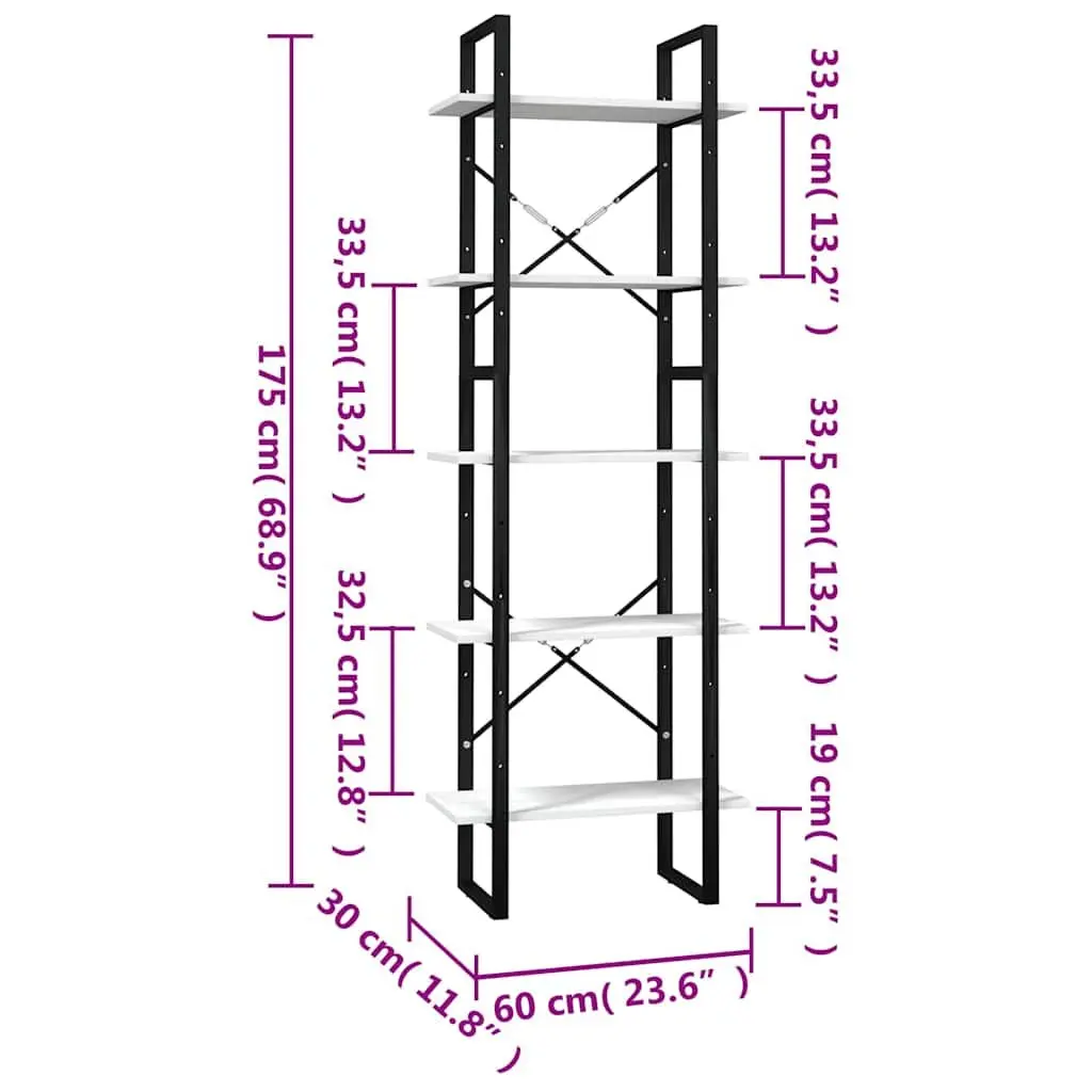 5-Tier Book Cabinet for Lasting Use