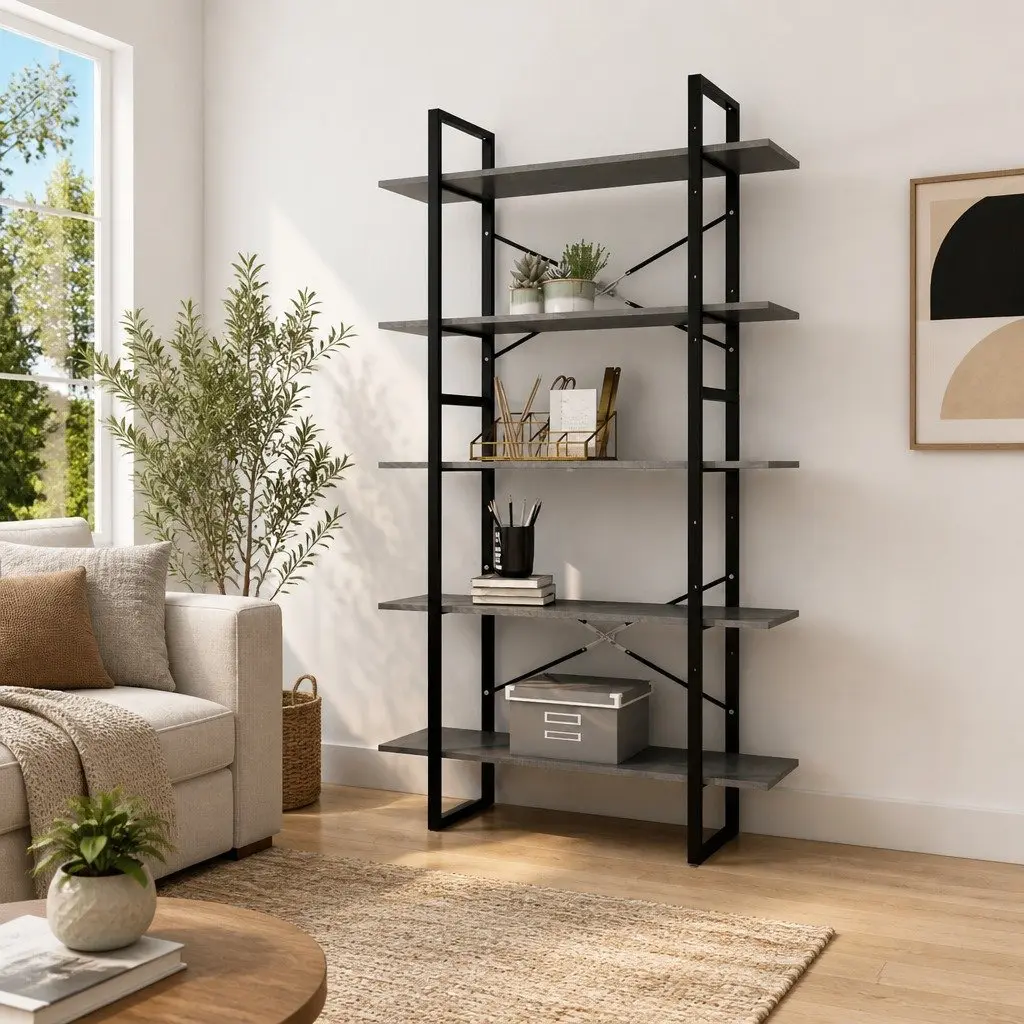 5-Tier Book Cabinet with Ample Storage