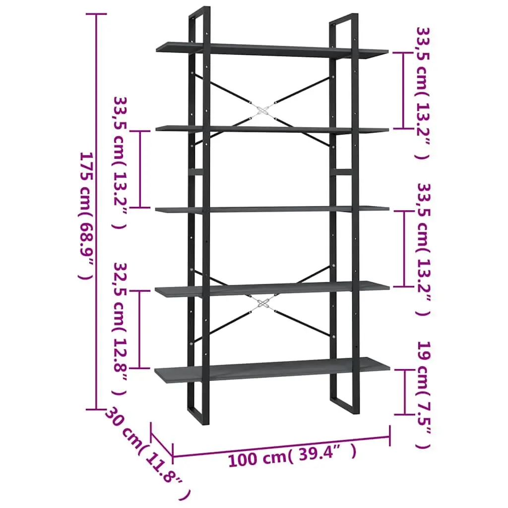 5-Tier Book Cabinet with Ample Storage