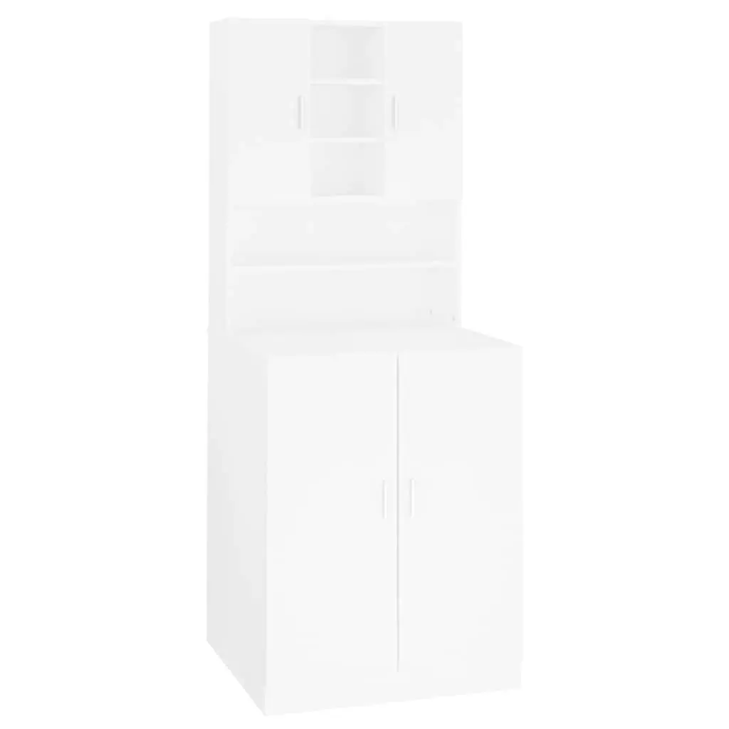 Washing Machine Cabinet Storage Bathroom Laundry Room Organizer White