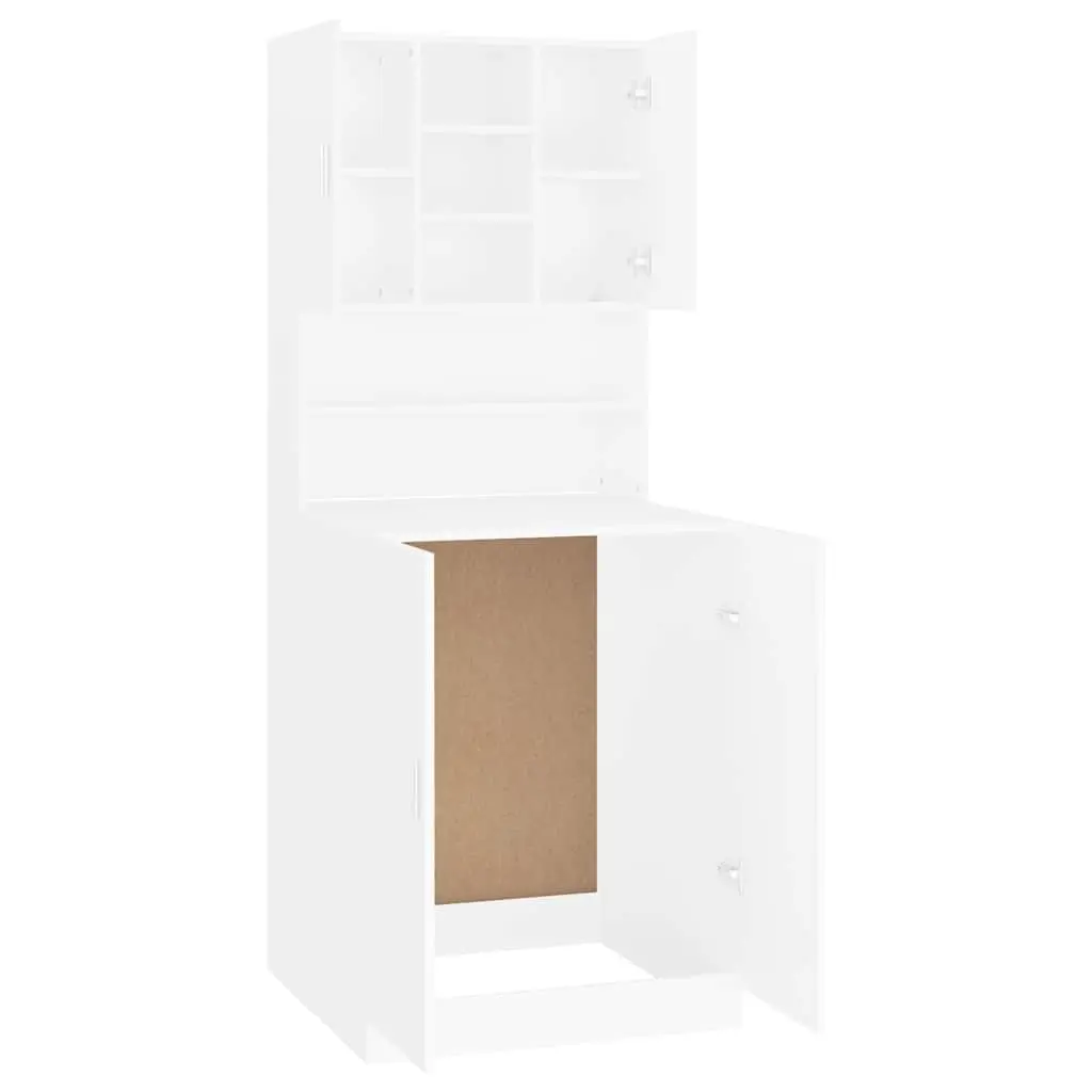 Washing Machine Cabinet Storage Bathroom Laundry Room Organizer White