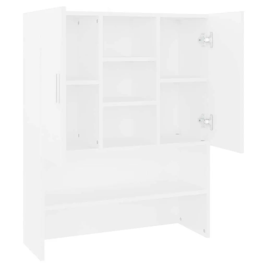 Washing Machine Cabinet Storage Bathroom Laundry Room Organizer White
