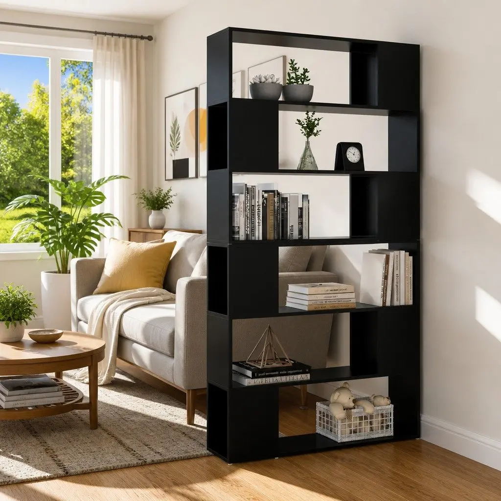 Black Book Cabinet Storage Unit 100x24x188cm