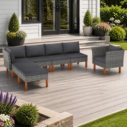 Comfortable 7-Piece Garden Lounge Set with Removable Covers