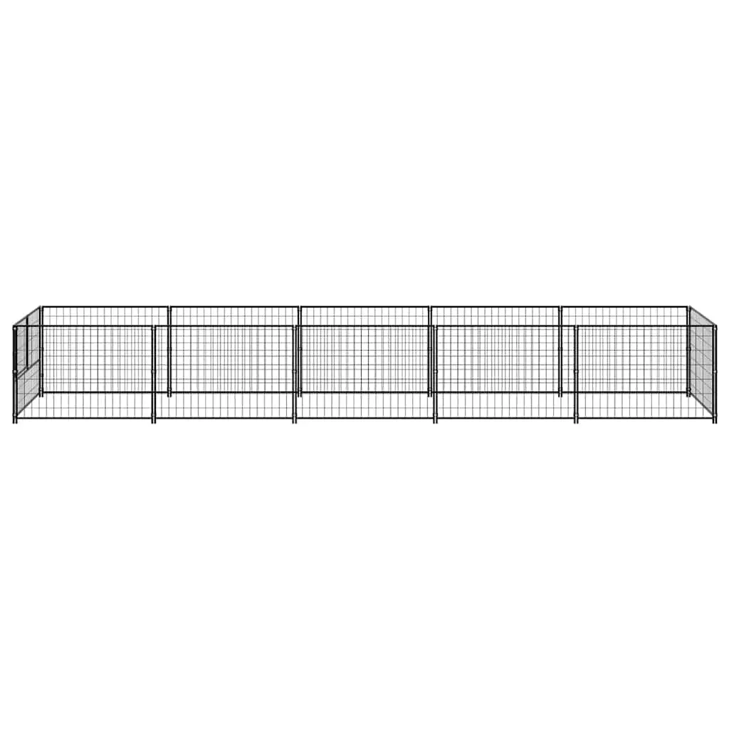 Dog Kennel Outdoor Enclosure 5 m² Steel Wire Mesh Black Pet Cage Run Play Area