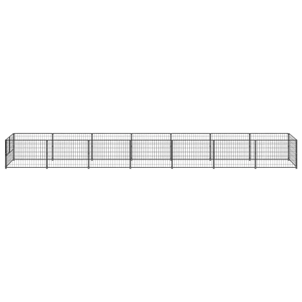 Dog Kennel Outdoor Play Area 7m² Steel Wire Mesh Black