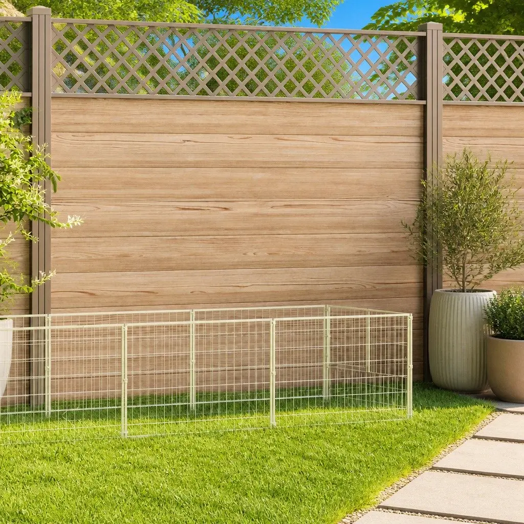 Dog Kennel Outdoor Exercise Enclosure 5m² Silver Steel Wire Mesh