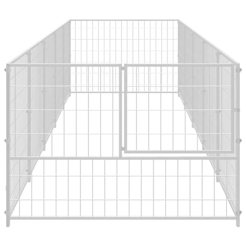 Dog Kennel Outdoor Exercise Enclosure 5m² Silver Steel Wire Mesh