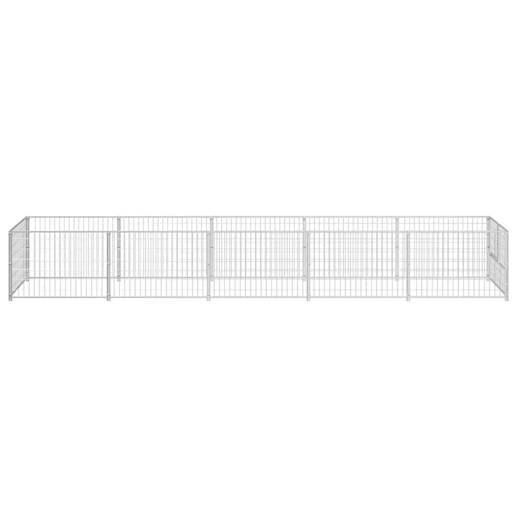 Dog Kennel Outdoor Exercise Enclosure 5m² Silver Steel Wire Mesh