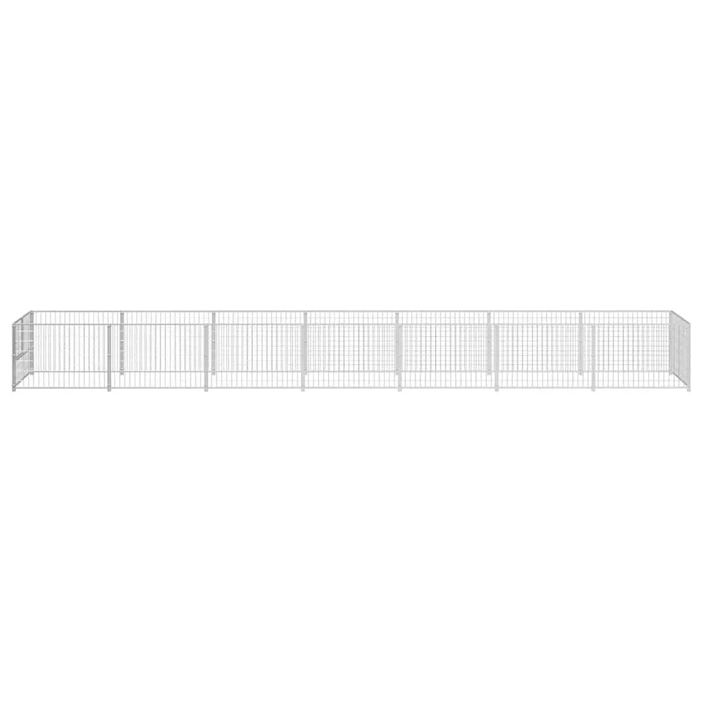 Dog Kennel Outdoor Pet Enclosure 7 m² Steel Wire Mesh Exercise Play Pen Silver