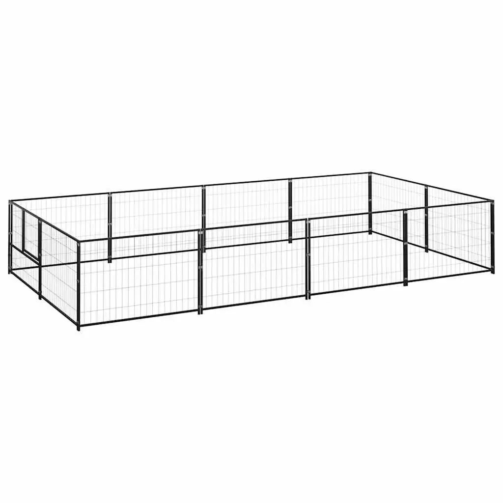Dog Kennel Outdoor Exercise Play Area Large Black Steel Cage Enclosure
