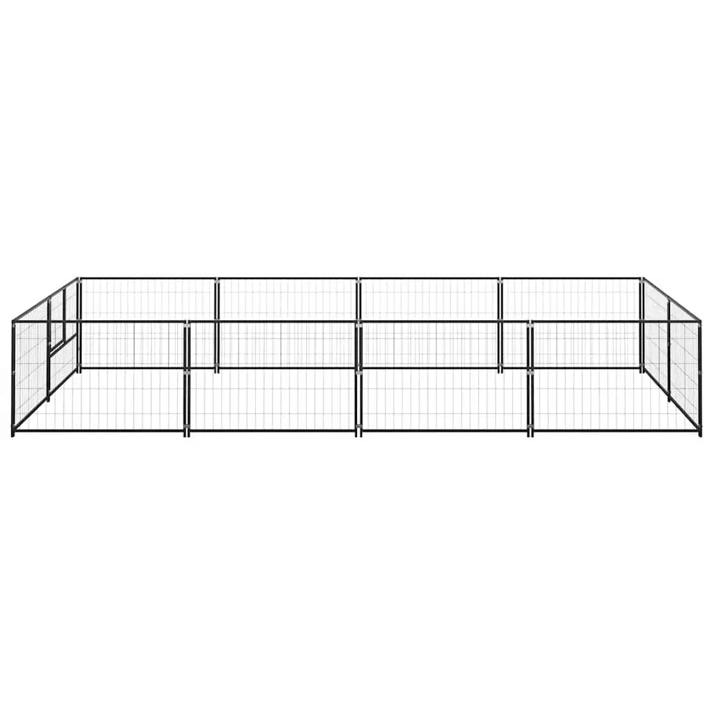 Dog Kennel Outdoor Exercise Play Area Large Black Steel Cage Enclosure