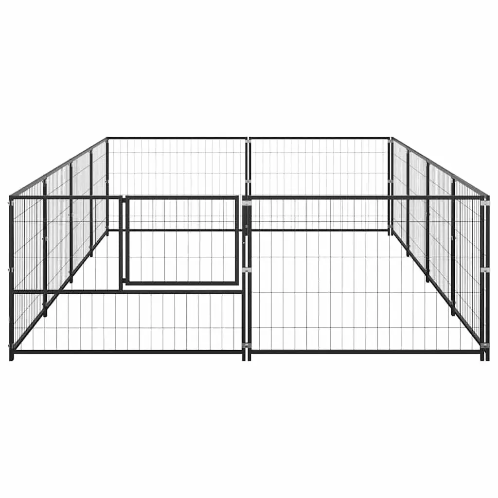 Dog Kennel Outdoor Exercise Play Area Large Black Steel Cage Enclosure