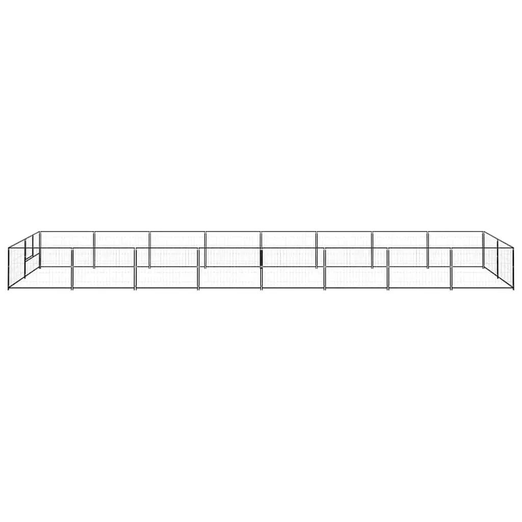 Dog Kennel Outdoor Exercise Cage 16m² Steel Wire Mesh Black