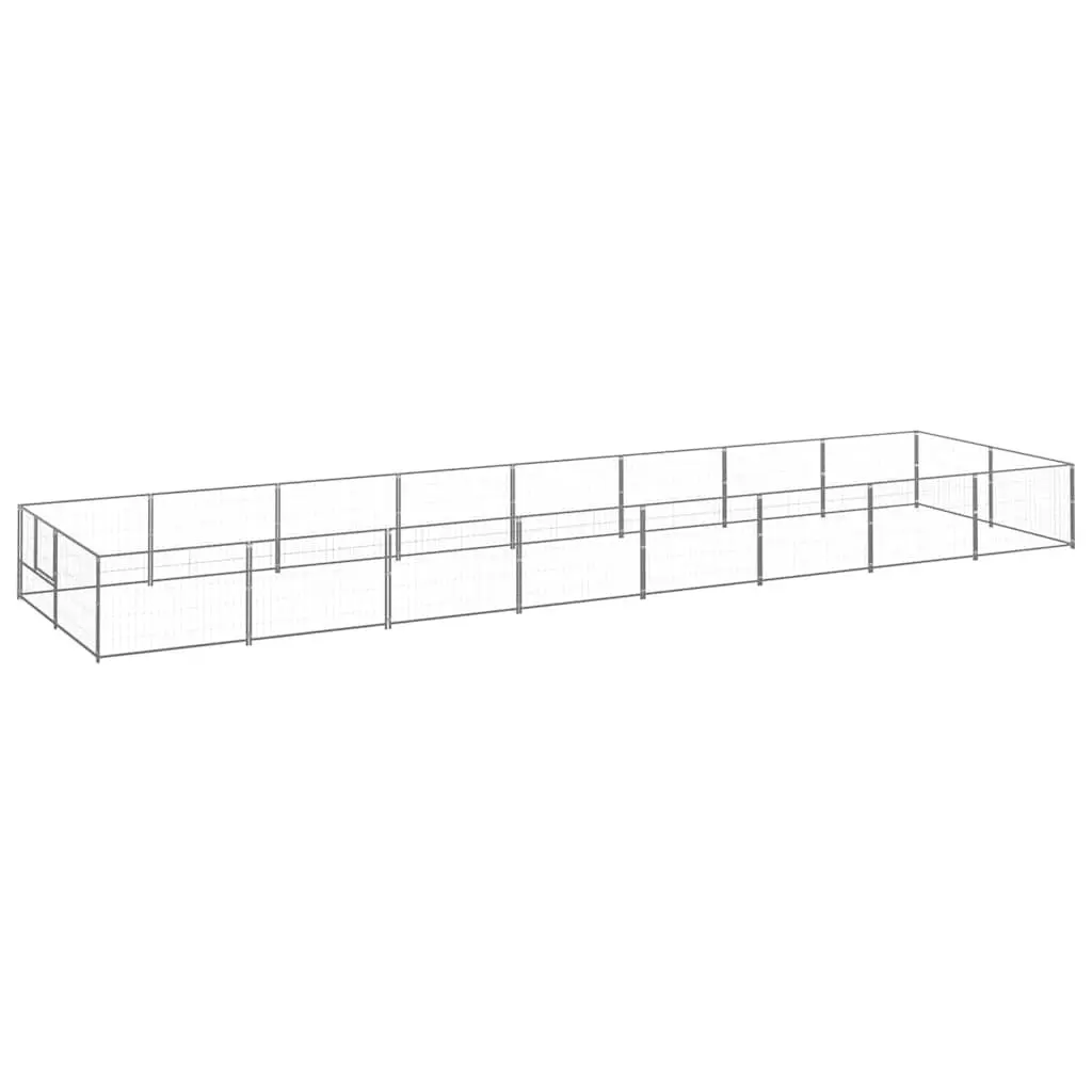 Dog Kennel Outdoor Play Pen Large Steel Wire Mesh Pet Enclosure Silver