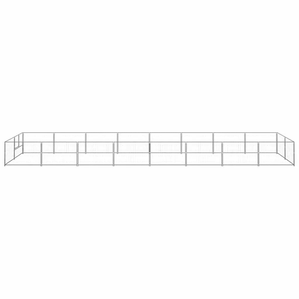 Dog Kennel Outdoor Play Pen Large Steel Wire Mesh Pet Enclosure Silver