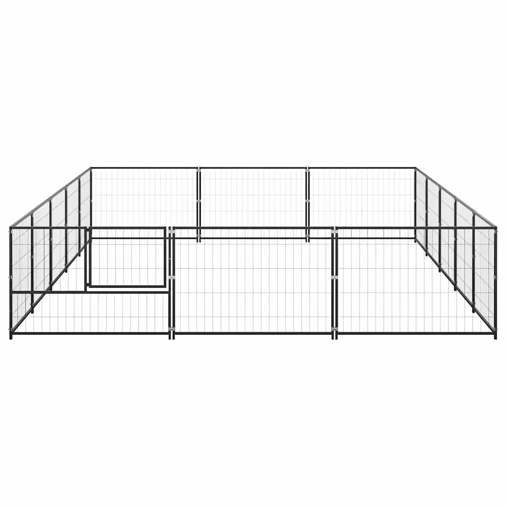 Dog Kennel Outdoor Exercise Space Large Steel Wire Mesh Lockable Black