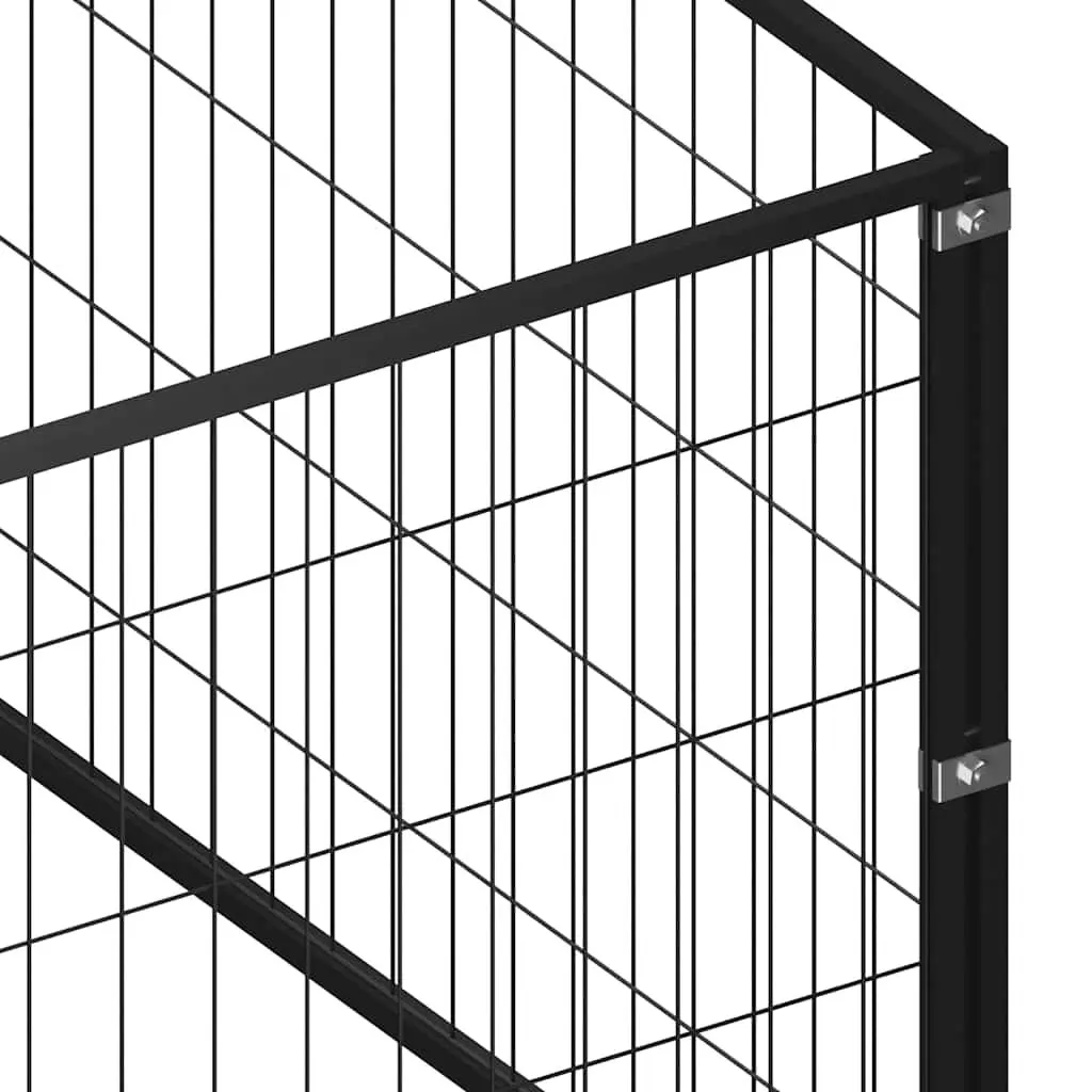 Dog Kennel Outdoor Exercise Space Large Steel Wire Mesh Lockable Black