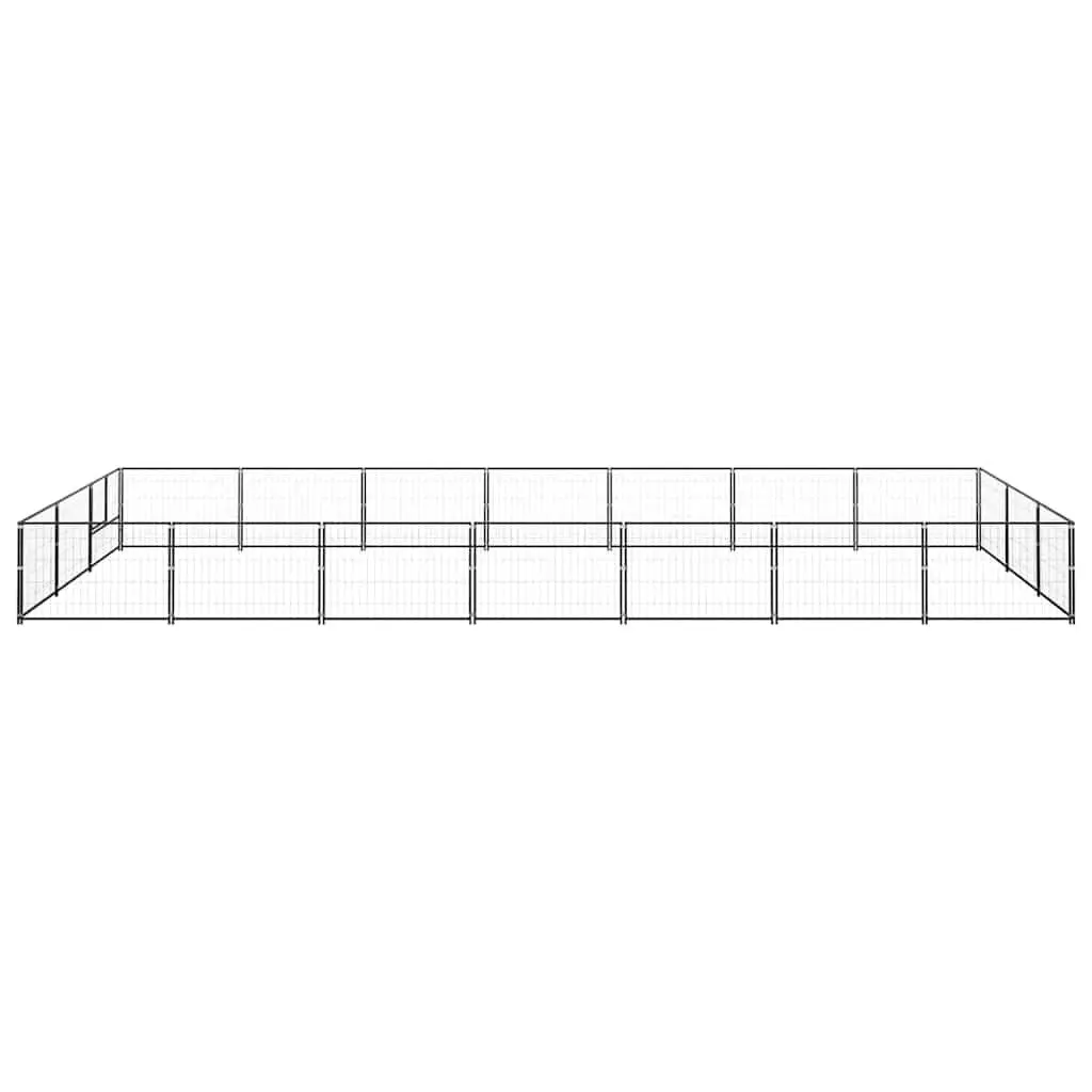 Dog Kennel Outdoor Enclosure 21m² Steel Wire Mesh Pet Exercise Run Pen Black