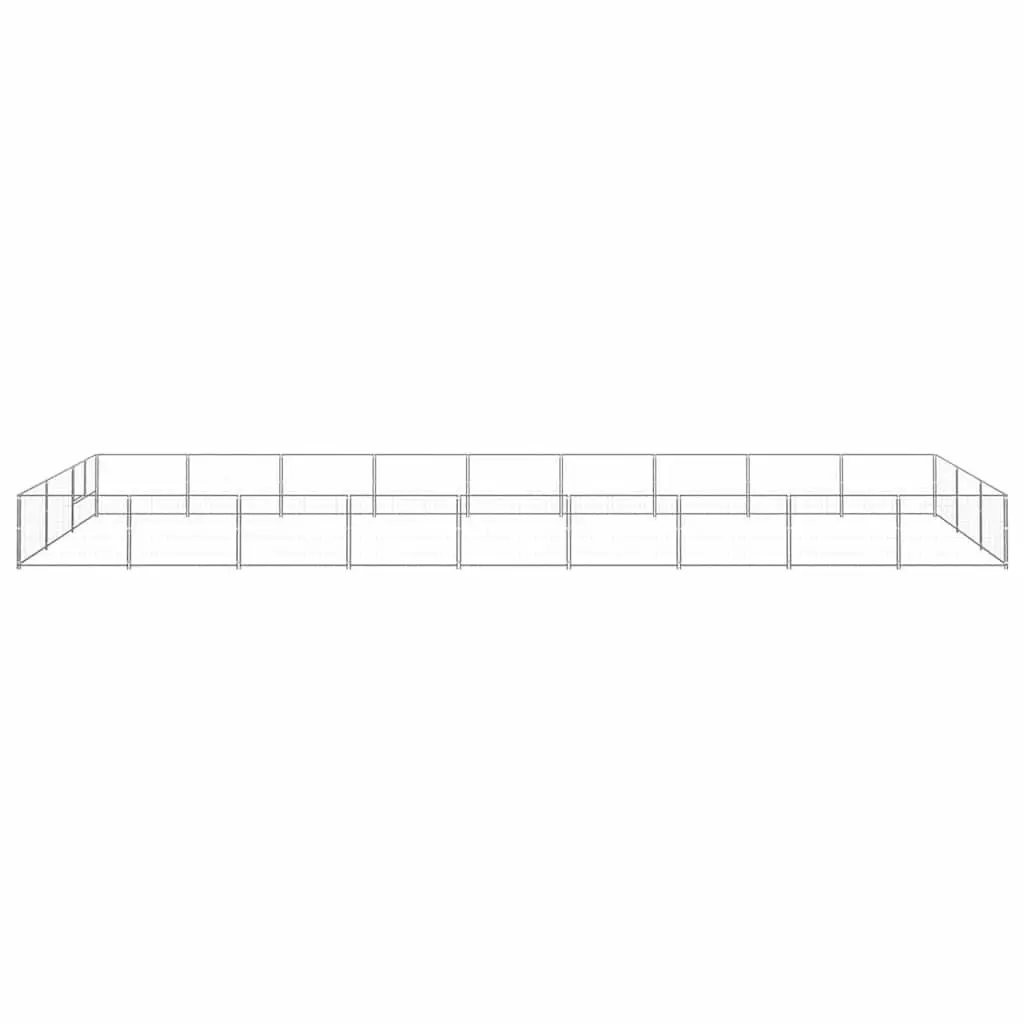 Dog Kennel Outdoor Play Enclosure 27 m² Steel Wire Mesh Exercise Cage Silver