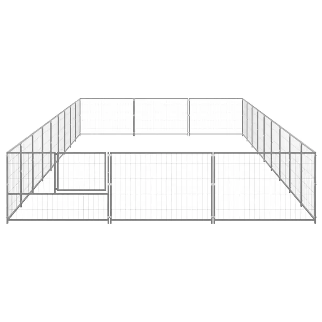 Dog Kennel Outdoor Play Enclosure 27 m² Steel Wire Mesh Exercise Cage Silver