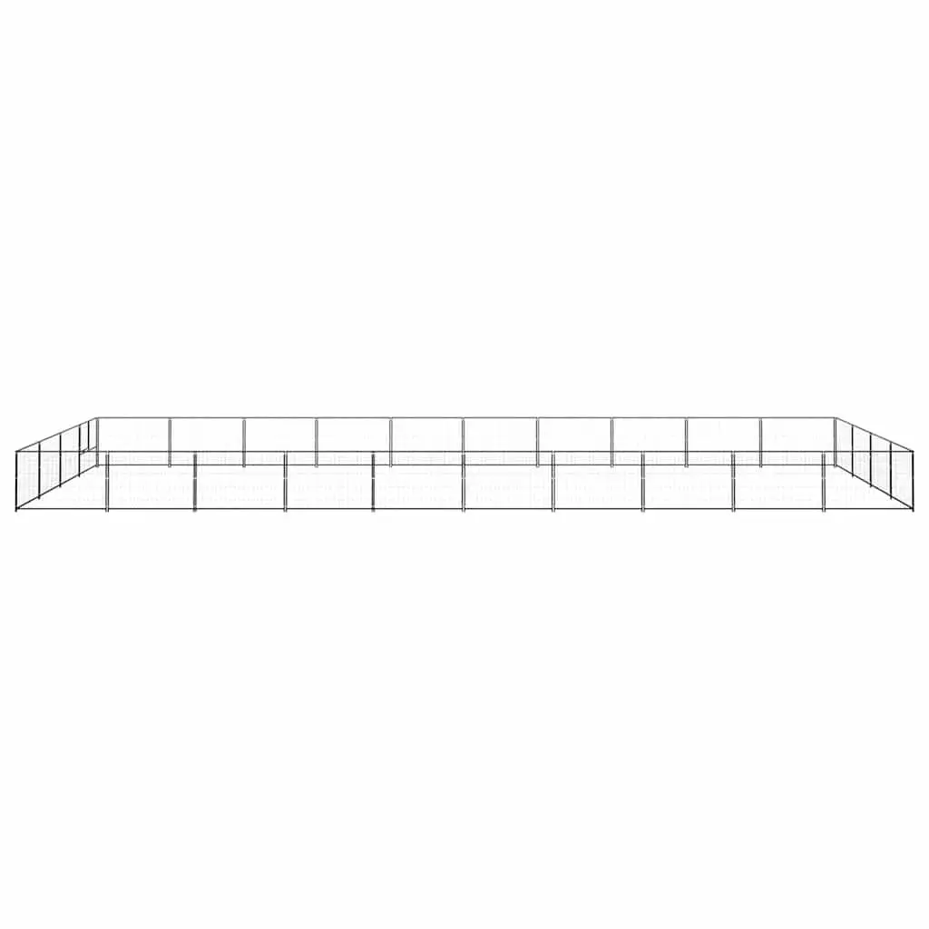 Dog Kennel Outdoor Exercise Run Cage 40m² Steel Wire Mesh Black