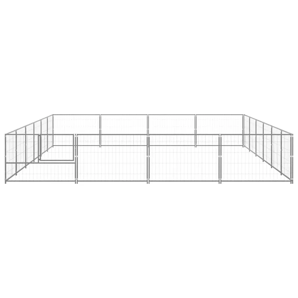 Dog Kennel Outdoor Play Pen Large Steel Silver