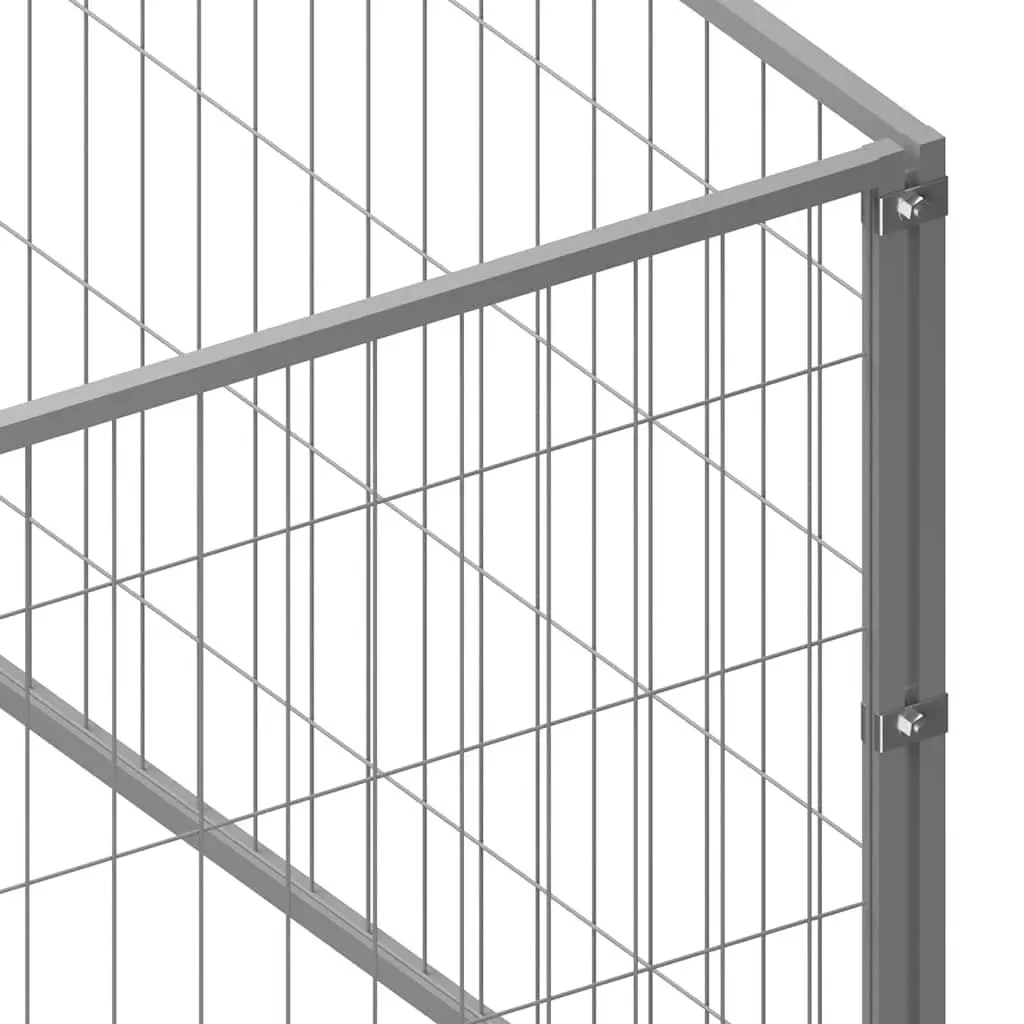 Dog Kennel Outdoor Play Pen Large Steel Silver