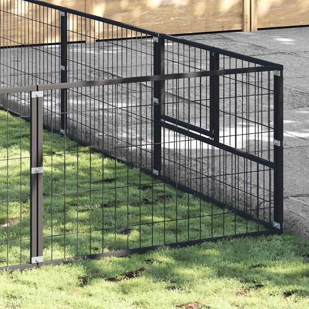 Dog Kennel Outdoor Play Area Large Steel Wire Mesh Enclosure Black