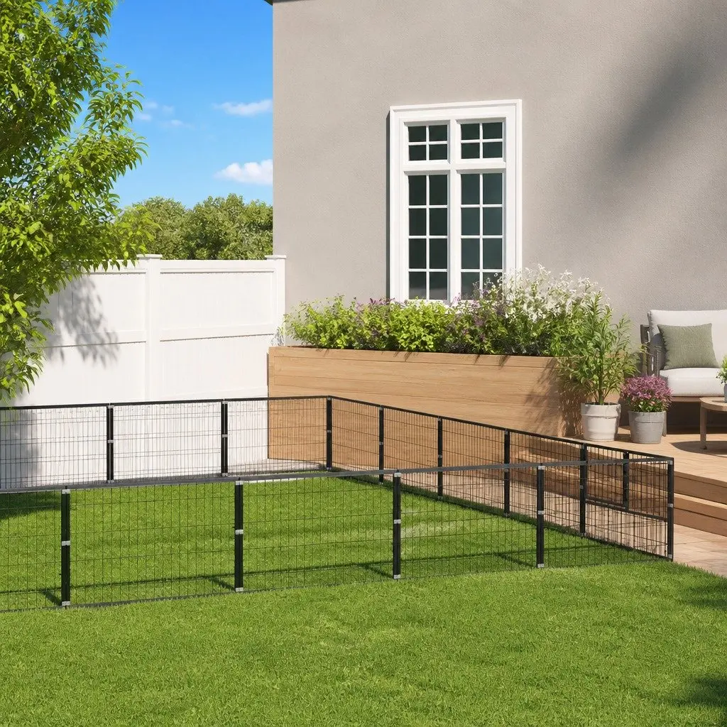 Dog Kennel Outdoor Steel Wire Mesh Enclosure Large Exercise Play Pen Run