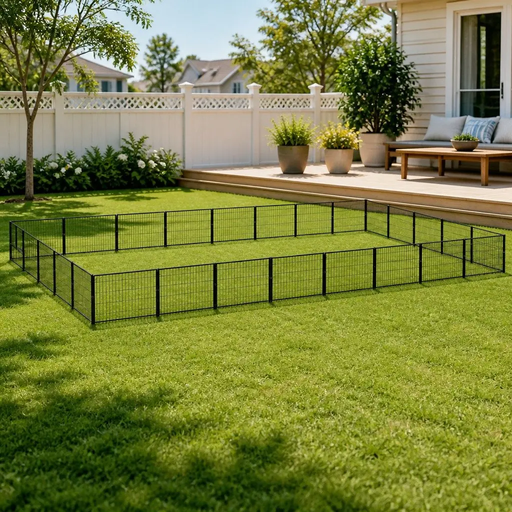 Dog Kennel Outdoor Steel Enclosure Large Pet Run Exercise Pen Cage Yard Play