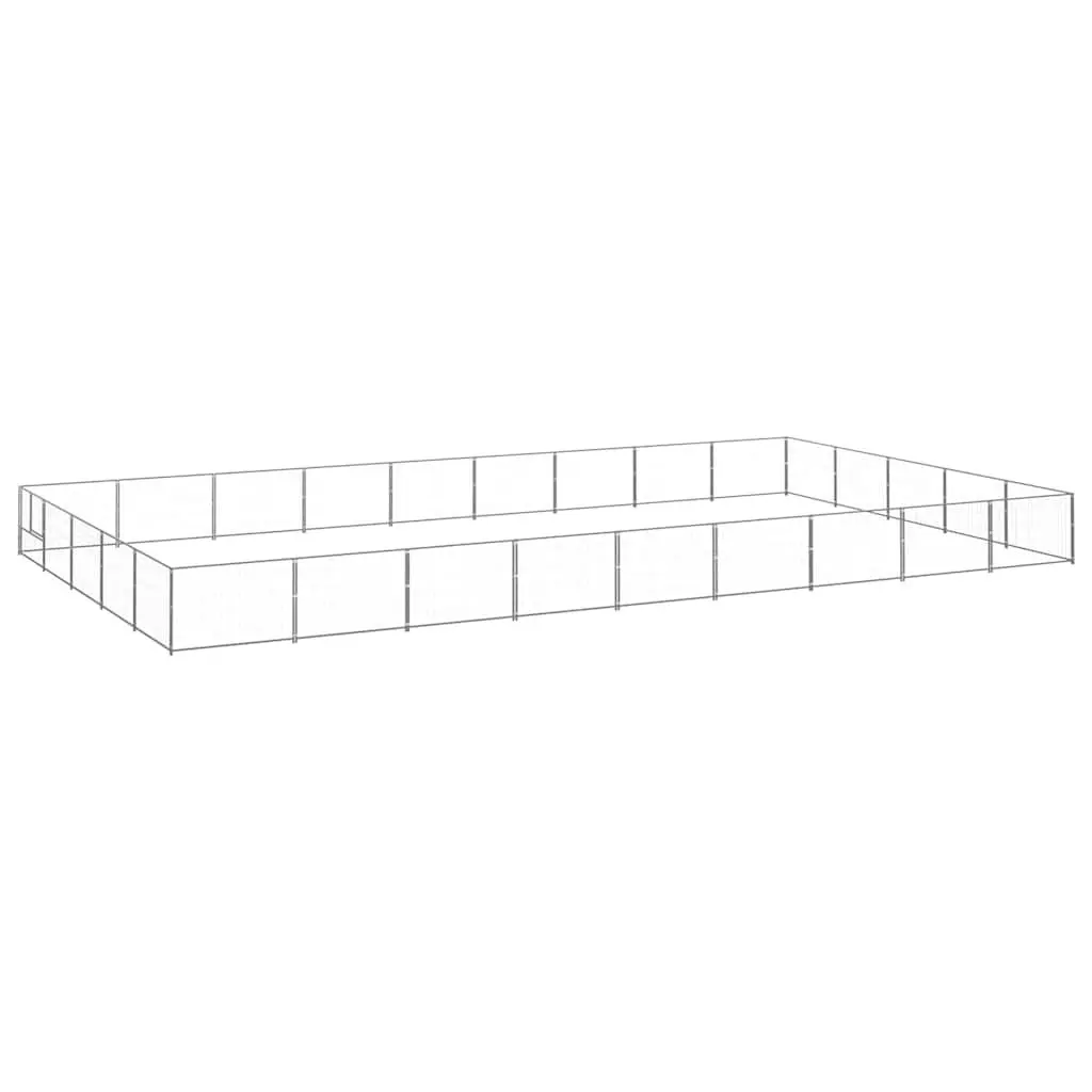 Dog Kennel Outdoor Enclosure Large Pet Run Steel Wire Mesh Silver