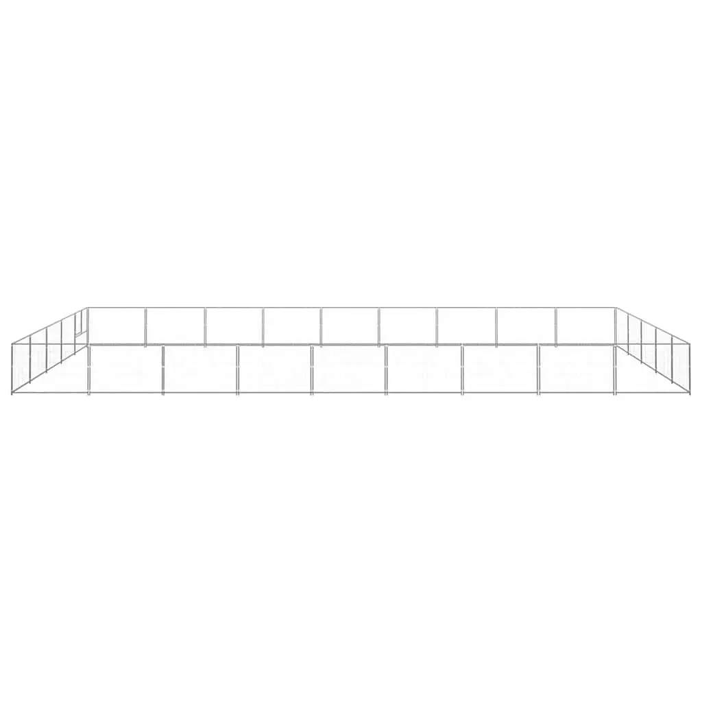 Dog Kennel Outdoor Enclosure Large Pet Run Steel Wire Mesh Silver