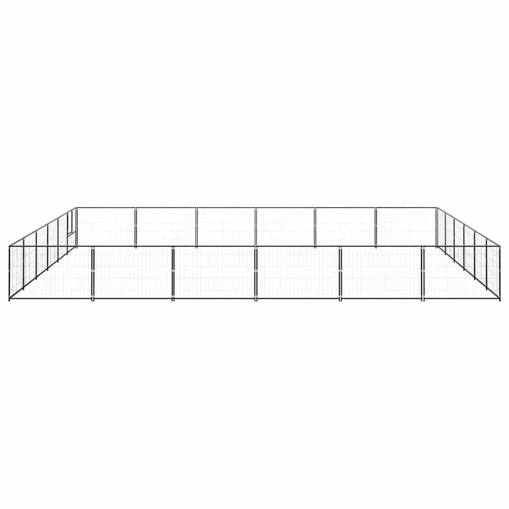 Dog Kennel Outdoor Pet Enclosure 36 m² Large Steel Wire Mesh Run Black