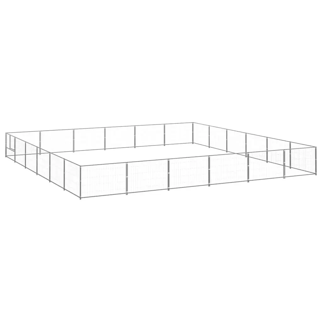 Dog Kennel Outdoor Exercise Run Playpen Large Silver