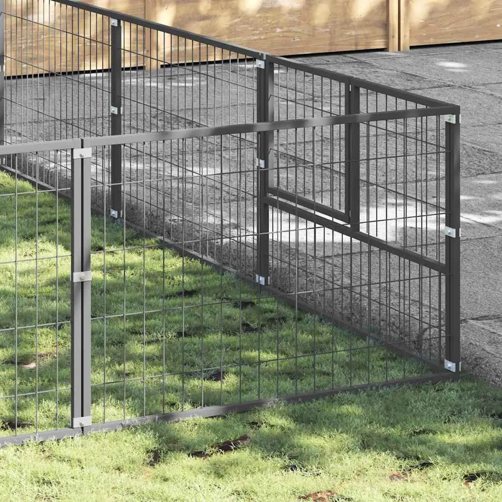 Dog Kennel Outdoor Exercise Run Playpen Large Silver