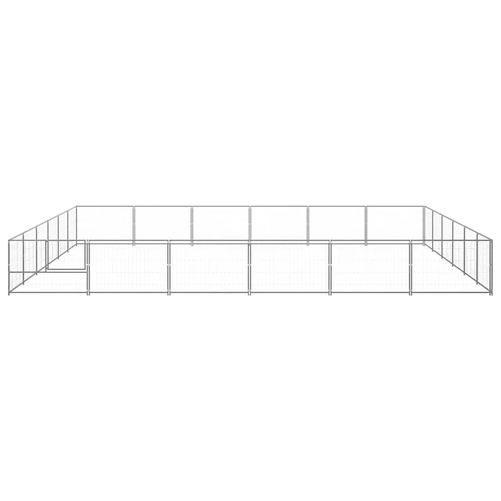 Dog Kennel Outdoor Exercise Run Playpen Large Silver