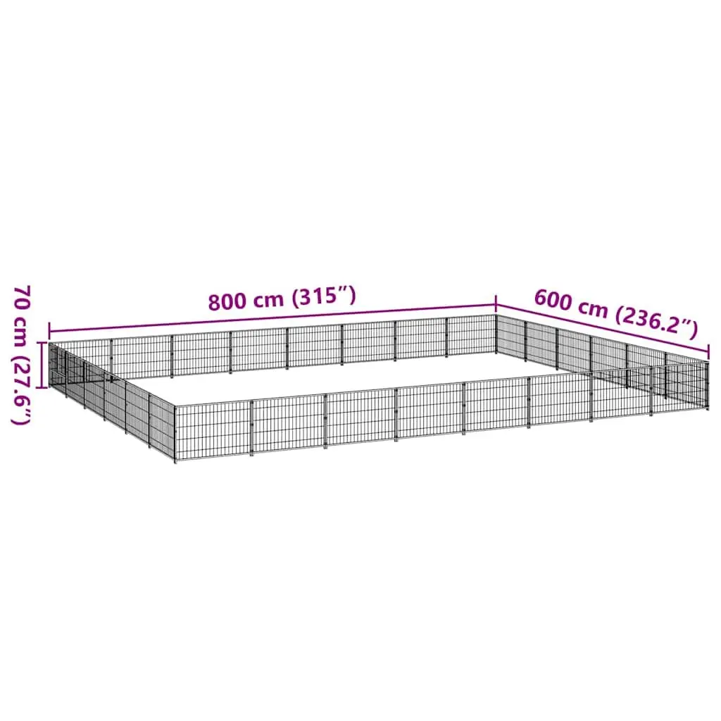 Dog Kennel Outdoor Pet Enclosure Large Silver