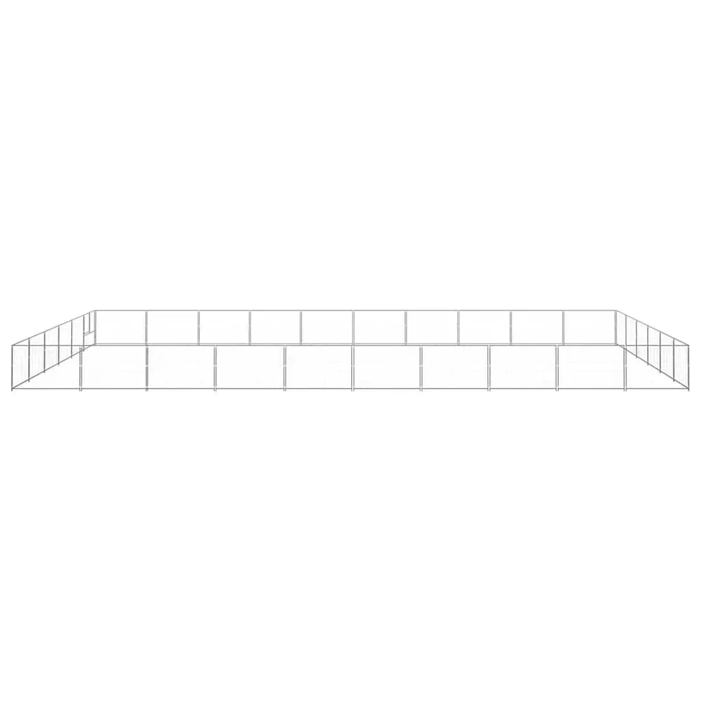 Dog Kennel Outdoor Pet Enclosure 60m² Steel Wire Mesh Silver