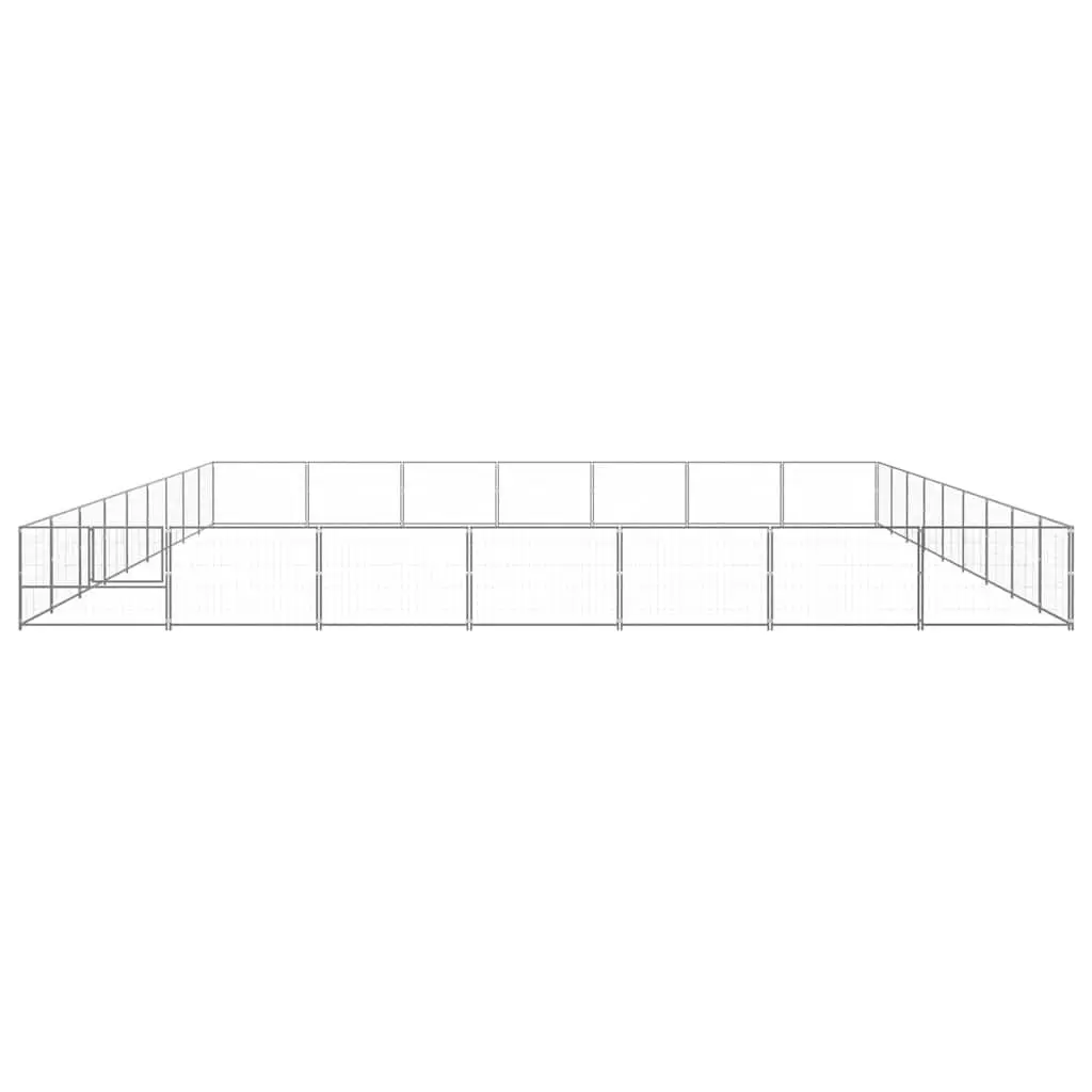 Dog Kennel Outdoor Exercise Run Pen Large Steel Wire Mesh Silver