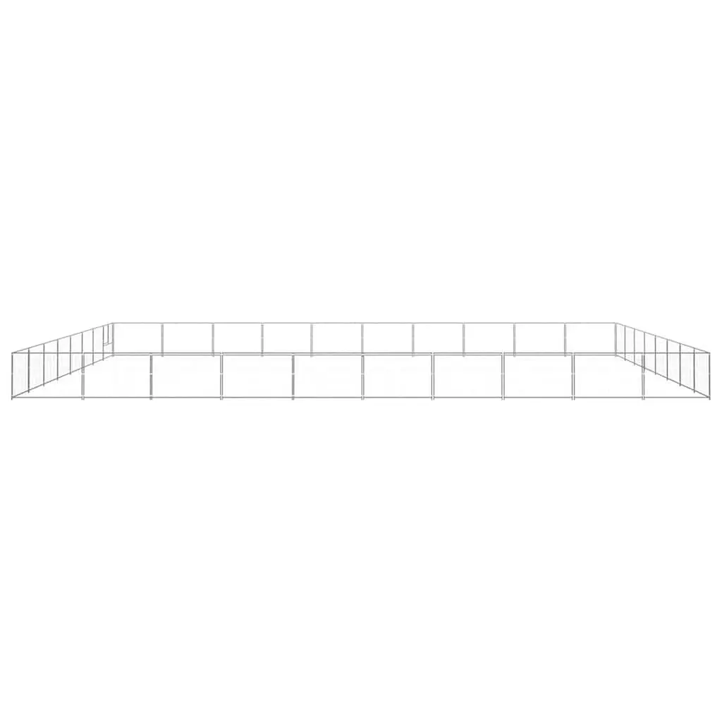 Dog Kennel Outdoor Exercise Space Large Silver Steel Wire Mesh
