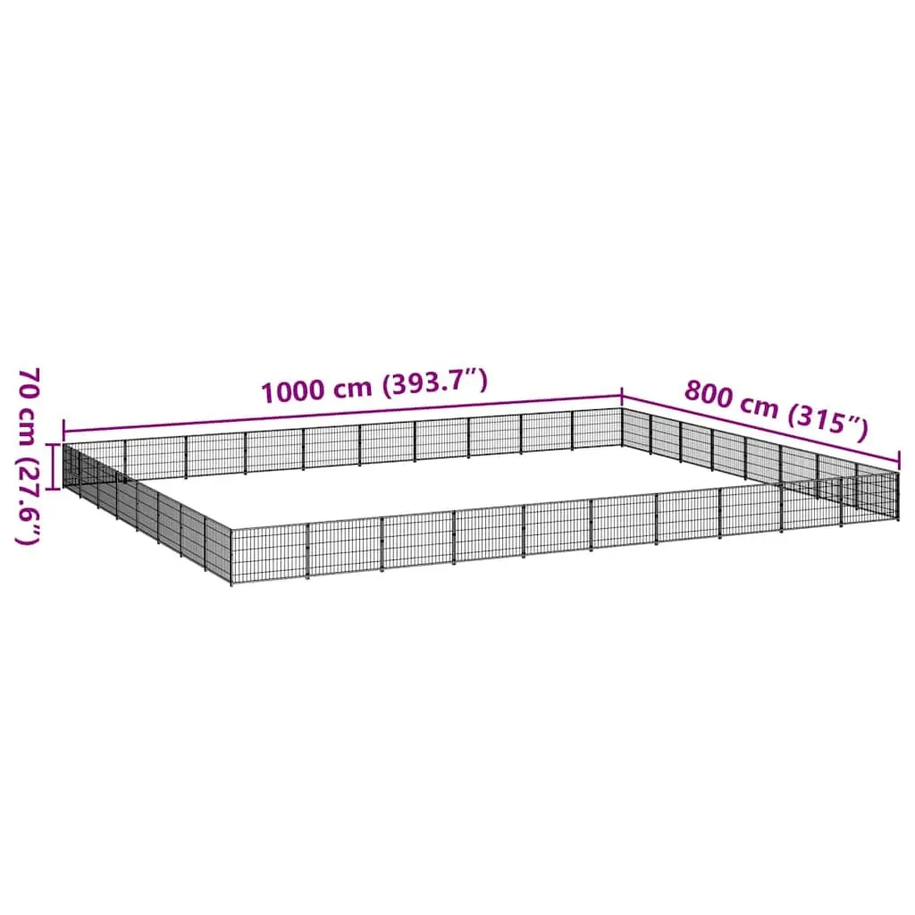 Dog Kennel Outdoor Exercise Space Large Silver Steel Wire Mesh