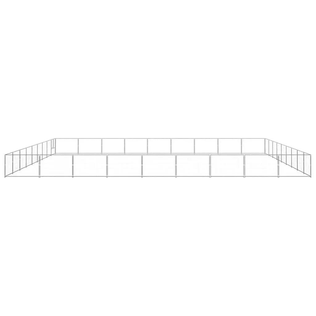 Dog Kennel Outdoor Exercise Playpen 81 m² Silver