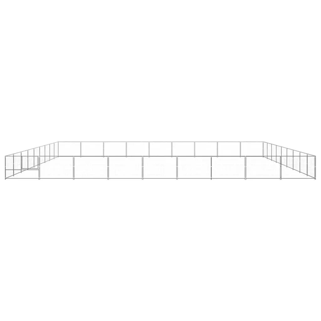 Dog Kennel Outdoor Exercise Playpen 81 m² Silver