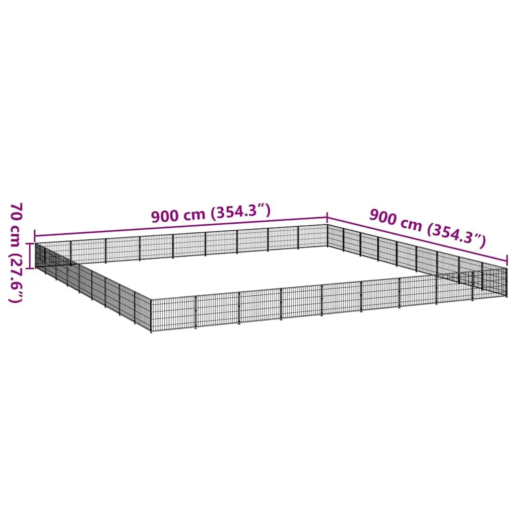 Dog Kennel Outdoor Exercise Playpen 81 m² Silver