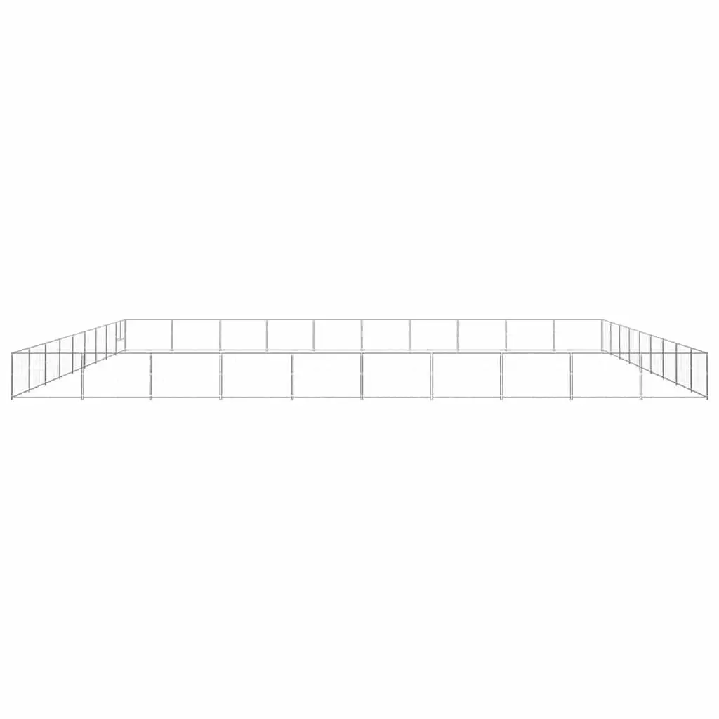 Dog Kennel Outdoor Enclosure Silver Steel Wire Mesh Exercise Play Pen Cage