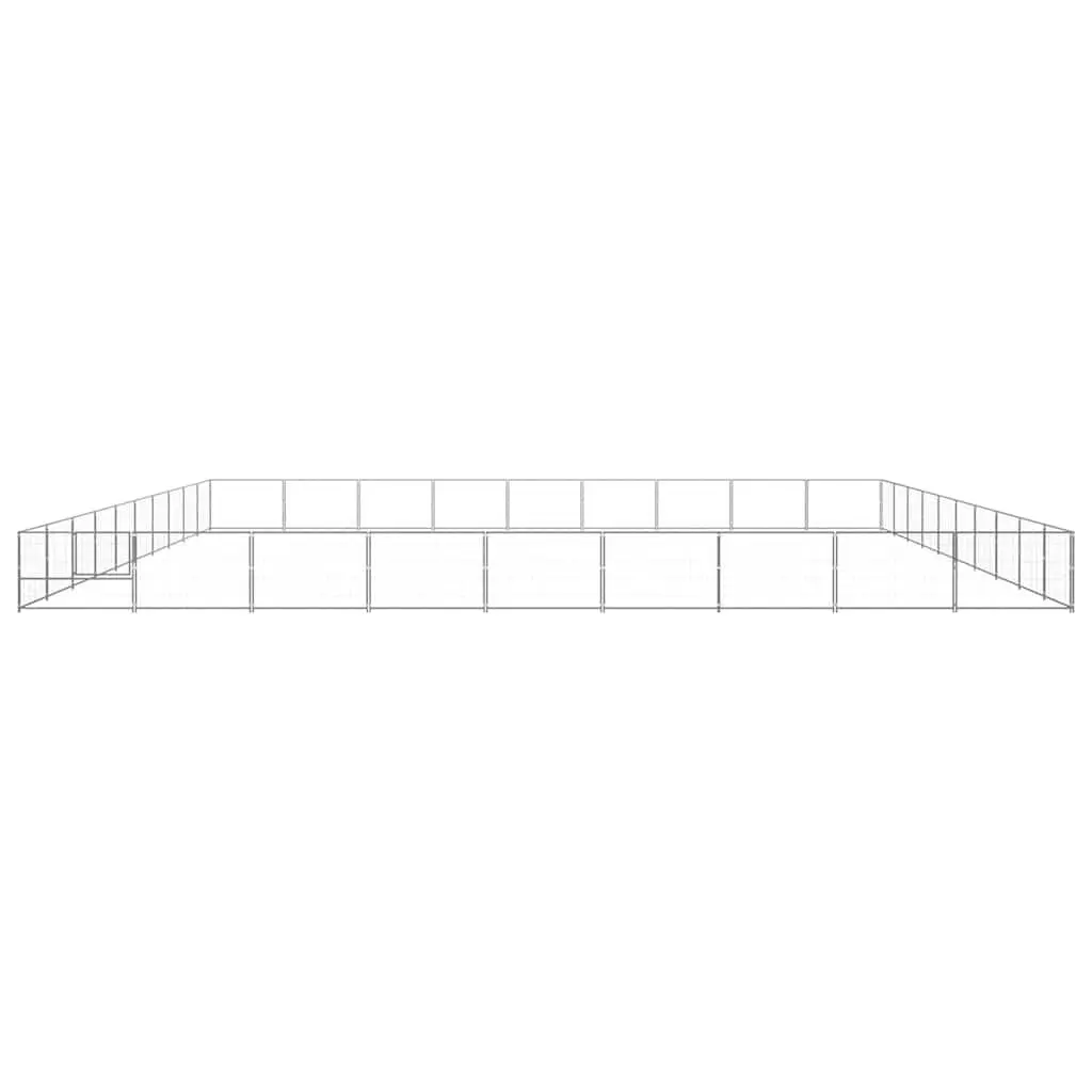 Dog Kennel Outdoor Enclosure Silver Steel Wire Mesh Exercise Play Pen Cage