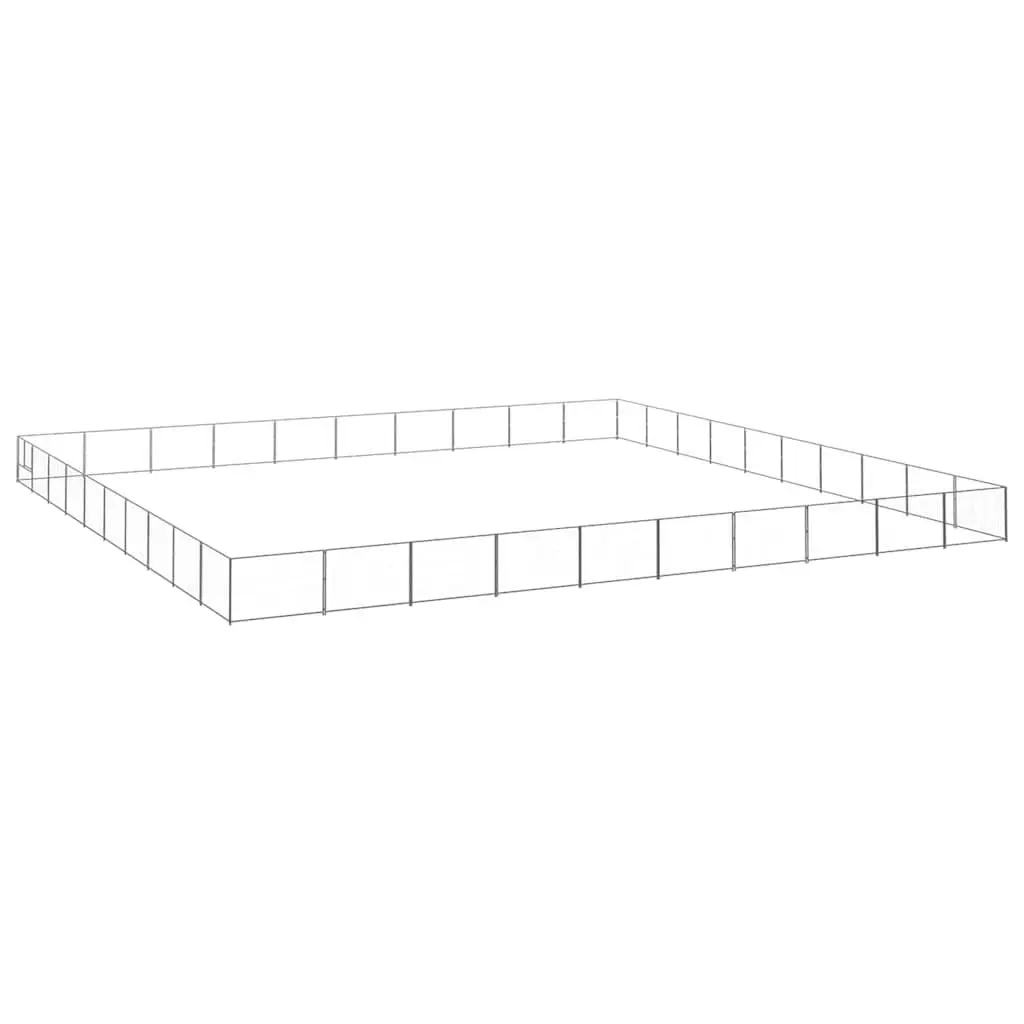 Dog Kennel Outdoor Exercise Run Large Silver Steel Wire Mesh
