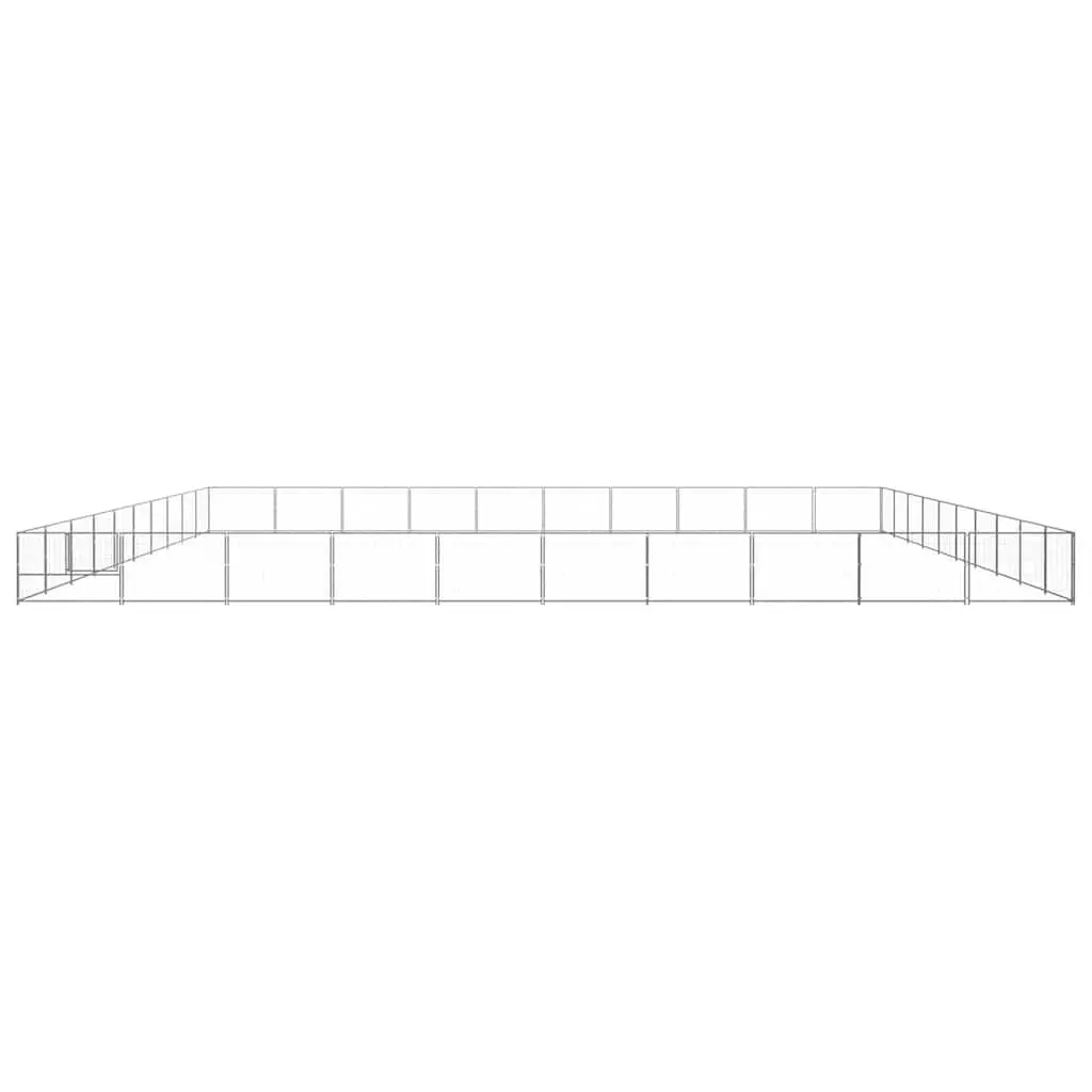 Dog Kennel Outdoor Exercise Run Large Silver Steel Wire Mesh